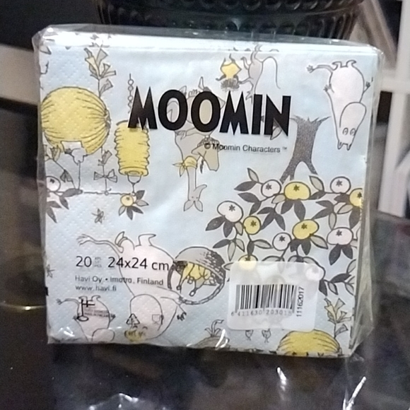Moomin Jubilee Blue Paper Cocktail Napkins - Picture 3 of 4